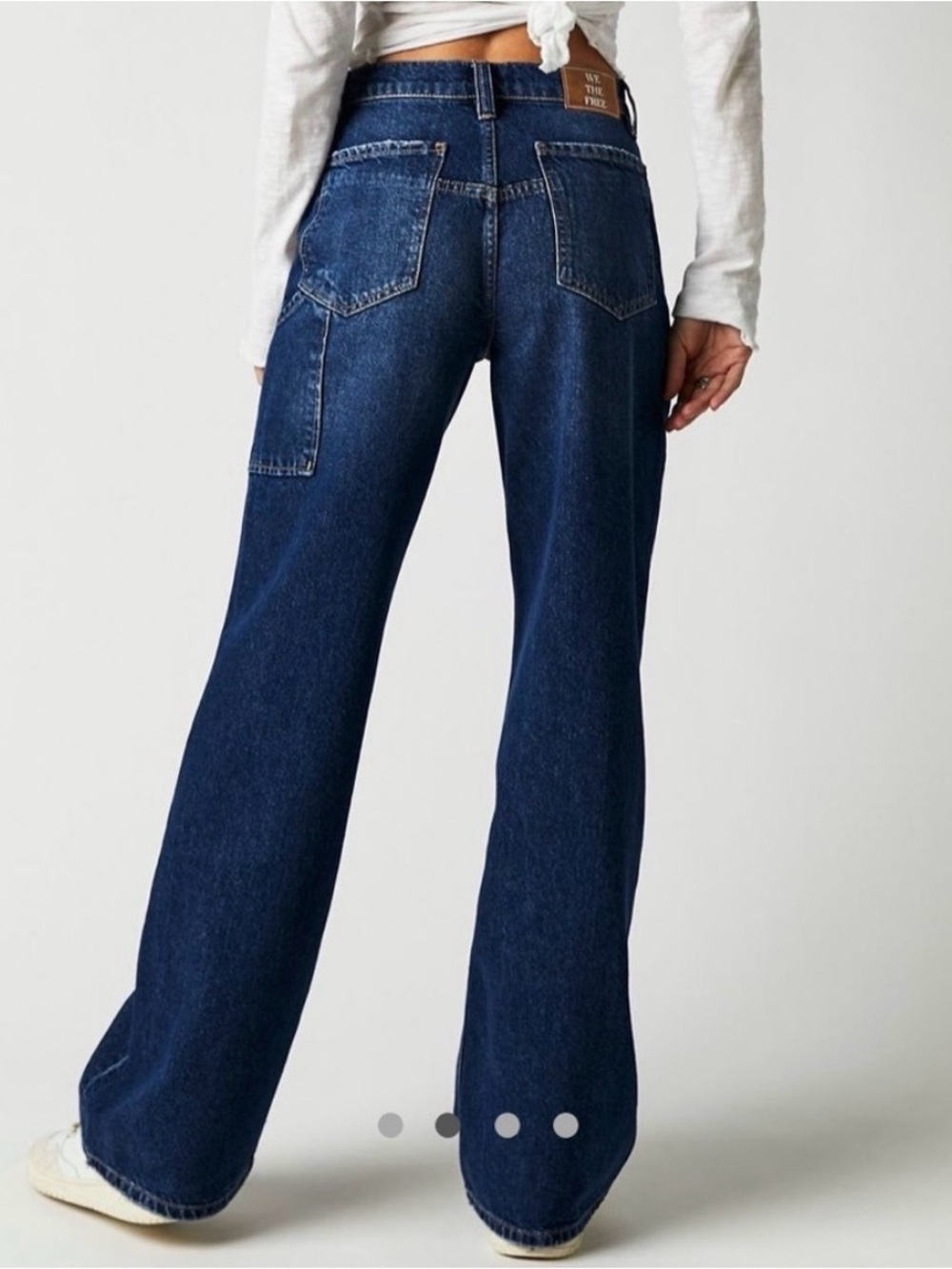 FREE PEOPLE TINSLEY BAGGY HIGH RISE JEANS DARK ROMANCE WASH JEANS DENIM PANTS
